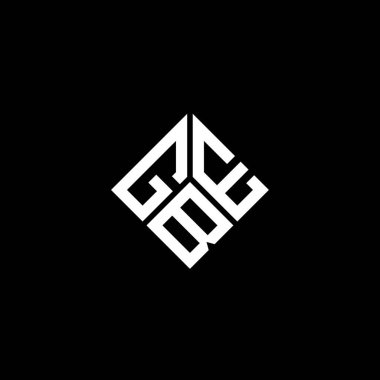 Siyah arka planda GBE harf logosu tasarımı. GBE yaratıcı harfler logosu konsepti. GBE harf tasarımı.