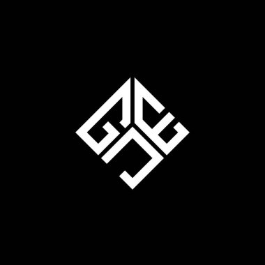 Siyah arka planda GJE harf logosu tasarımı. GJE yaratıcı harflerin baş harfleri logo kavramı. GJE harf tasarımı.