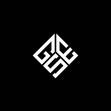 Siyah arka planda GSE harfi logo tasarımı. GSE yaratıcı harflerin baş harfleri logo kavramı. GSE harf tasarımı.