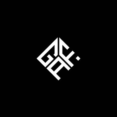 Siyah arka planda GAF harf logosu tasarımı. GAF yaratıcı harf logosu konsepti. GAF harf tasarımı.