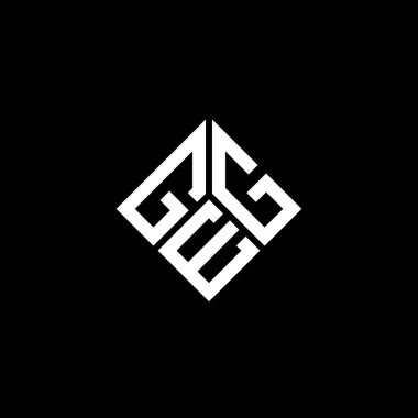 Siyah arka planda GEG harf logosu tasarımı. GEG yaratıcı harf logosu konsepti. GEG harf tasarımı.
