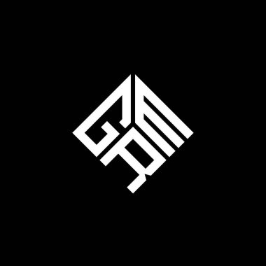 GRM harf logo tasarımı siyah arka planda. GRM yaratıcı harflerin baş harfleri logo kavramı. GRM harf tasarımı.