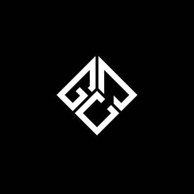 Siyah arka planda GCJ harf logosu tasarımı. GCJ yaratıcı harflerin baş harfleri logo kavramı. GCJ harf tasarımı.