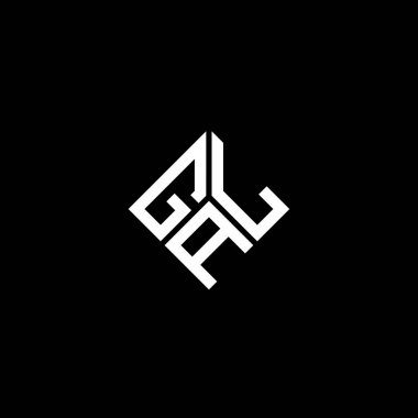 Siyah arka planda GAL harf logosu tasarımı. GAL yaratıcı harfler logosu konsepti. GAL harf tasarımı.