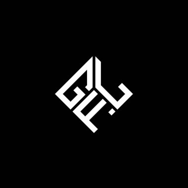 Siyah arka planda GFL harf logosu tasarımı. GFL yaratıcı harflerin baş harfleri logo kavramı. GFL harf tasarımı.