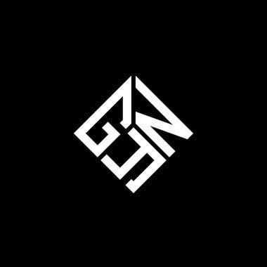 Siyah arka planda GYN harf logosu tasarımı. GYN yaratıcı harflerin baş harfleri logo kavramı. GYN harf tasarımı.