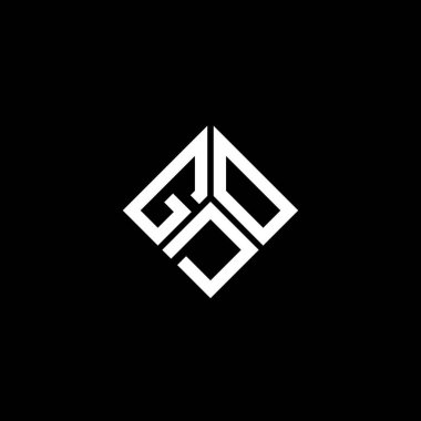 Siyah arka planda GDO harfi logo tasarımı. GDO yaratıcı harflerin baş harfleri logo kavramı. GDO harf tasarımı.