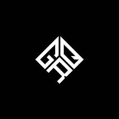 Siyah arka planda GRQ harfi logo tasarımı. GRQ yaratıcı harflerin baş harfleri logo kavramı. GRQ harf tasarımı.