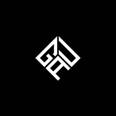 Siyah arka planda GAU harf logosu tasarımı. GAU yaratıcı harf logosu konsepti. GAU harf tasarımı.