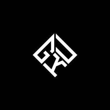 Siyah arka planda GKU harf logosu tasarımı. GKU yaratıcı harflerin baş harfleri logo kavramı. GKU harf tasarımı.