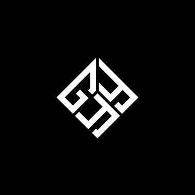Siyah arka planda GYY harf logosu tasarımı. GYY yaratıcı harf logosu konsepti. GYY harf tasarımı.