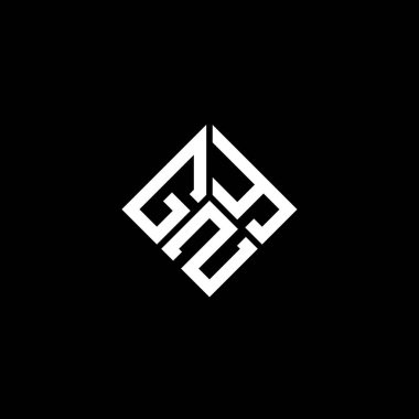 Siyah arka planda GZY harf logosu tasarımı. GZY yaratıcı harflerin baş harfleri logo kavramı. GZY harf tasarımı.