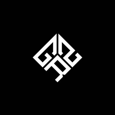 Siyah arkaplanda GRZ harf logosu tasarımı. GRZ yaratıcı harflerin baş harfleri logo kavramı. GRZ harf tasarımı.