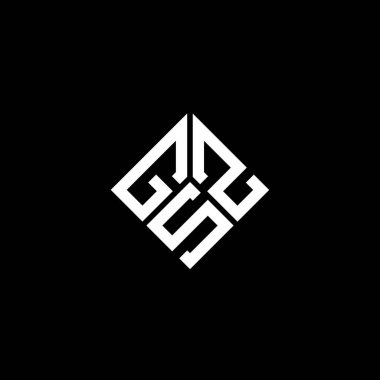 Siyah arka planda GSZ harf logosu tasarımı. GSZ yaratıcı harflerin baş harfleri logo kavramı. GSZ harf tasarımı.