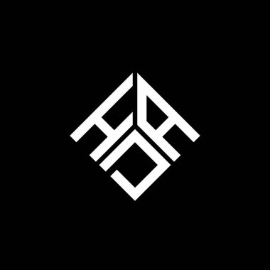 Siyah arka planda HDA harf logosu tasarımı. HDA yaratıcı harflerin baş harfleri logo kavramı. HDA harf tasarımı.