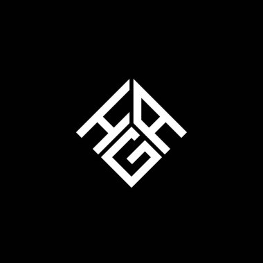 Siyah arka planda HGA harf logosu tasarımı. HGA yaratıcı harfler logosu konsepti. HGA harf tasarımı.