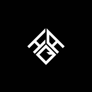 Siyah arka planda HQA harf logosu tasarımı. HQA yaratıcı harflerin baş harfleri logo kavramı. HQA harf tasarımı.
