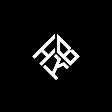 Siyah arkaplanda HKB harfi logo tasarımı. HKB yaratıcı harflerin baş harfleri logo kavramı. HKB harf tasarımı.