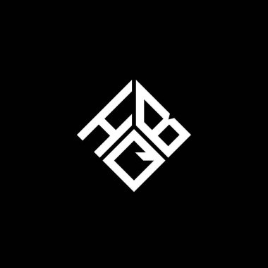 Siyah arka planda HQB harf logosu tasarımı. HQB yaratıcı harflerin baş harfleri logo kavramı. HQB harf tasarımı.