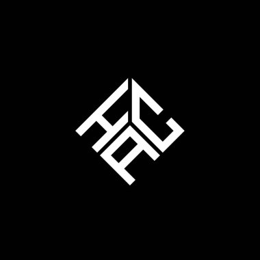 Siyah arka planda HAC harfi logo tasarımı. HAC yaratıcı harf logosu konsepti. HAC harf tasarımı.