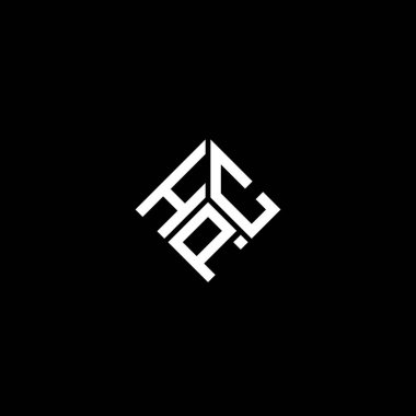 Siyah arka planda HPC harf logosu tasarımı. HPC yaratıcı harflerin baş harfleri logo kavramı. HPC harf tasarımı.