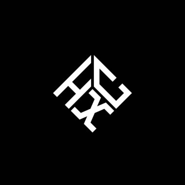 Siyah arkaplanda HXC harf logosu tasarımı. HXC yaratıcı harflerin baş harfleri logo kavramı. HXC harf tasarımı.