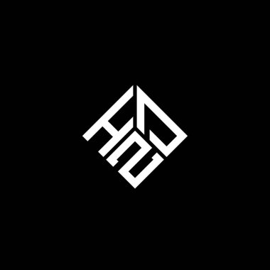 Siyah arkaplanda HZD harf logosu tasarımı. HZD yaratıcı harflerin baş harfleri logo kavramı. HZD harf tasarımı.