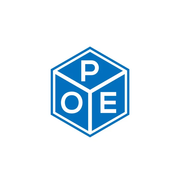 Poe Letter Logo Design Auf Schwarzem Hintergrund Poe Kreative Initialen — Stockvektor
