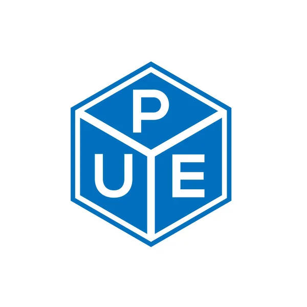 Pue Letter Logo Design Auf Schwarzem Hintergrund Pue Kreative Initialen — Stockvektor
