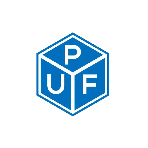 Puf Letter Logo Design Auf Schwarzem Hintergrund Puf Kreative Initialen — Stockvektor