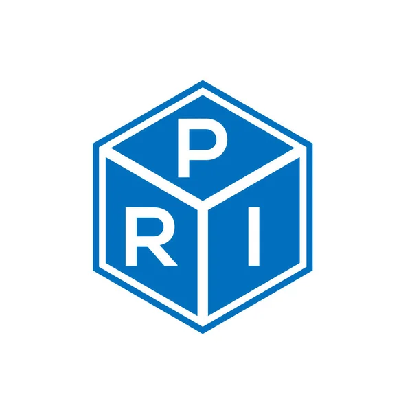 Pri Logo Ontwerp Zwarte Achtergrond Pri Creatieve Initialen Letter Logo — Stockvector