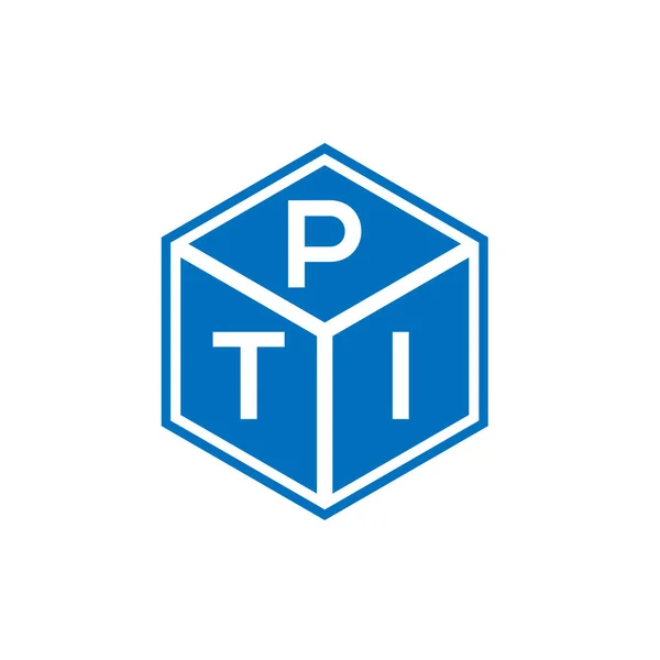 Pti Letter Logo Ontwerp Zwarte Achtergrond Pti Creatieve Initialen Letter — Stockvector