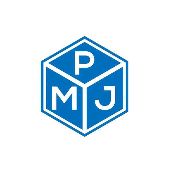 黒を基調としたPmjレターロゴデザイン Pmjクリエイティブイニシャルレターロゴコンセプト Pmjレターデザイン — ストックベクタ