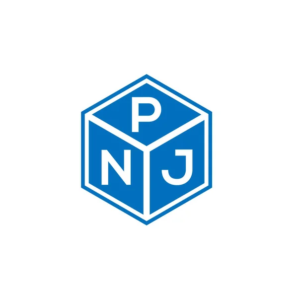 Pnj Letter Logo Ontwerp Zwarte Achtergrond Pnj Creatieve Initialen Letter — Stockvector
