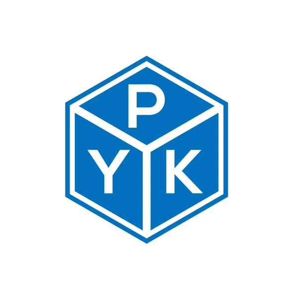 Дизайн Логотипа Буквы Pyk Черном Фоне Концепция Логотипа Инициалами Pyk — стоковый вектор