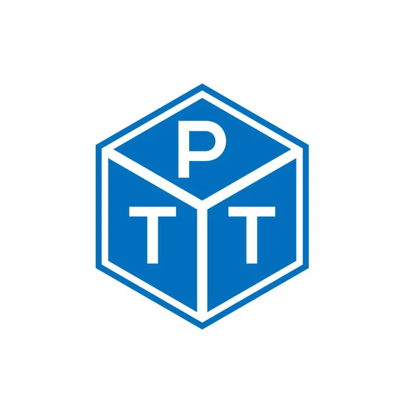 Ptt Letter Logo Ontwerp Zwarte Achtergrond Ptt Creatieve Initialen Letter — Stockvector