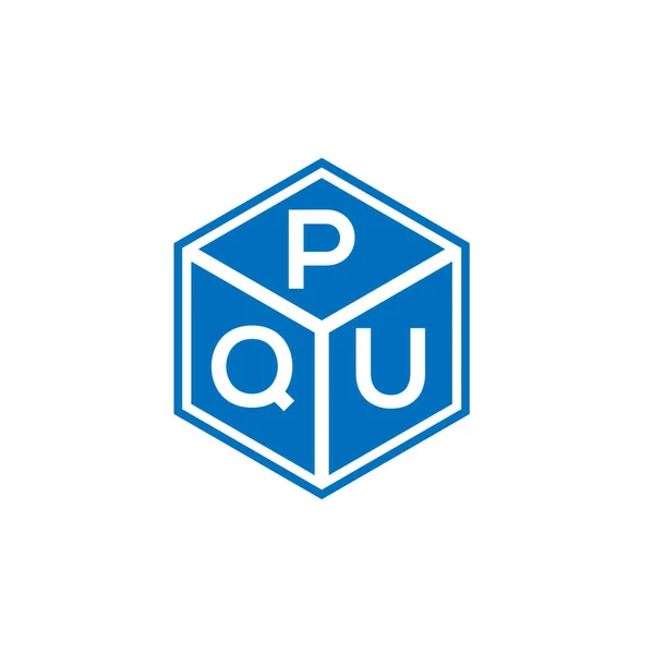 Diseño Del Logotipo Letra Pqu Sobre Fondo Negro Pqu Iniciales — Vector de stock