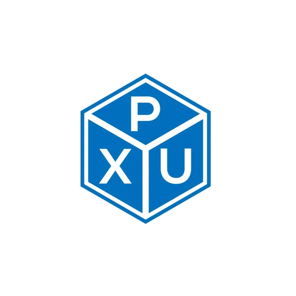 Pxu Brev Logotyp Design Svart Bakgrund Pxu Kreativa Initialer Brev — Stock vektor