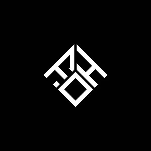 Projekt Logo Litery Foh Czarnym Tle Foh Twórcze Inicjały Litera — Wektor stockowy