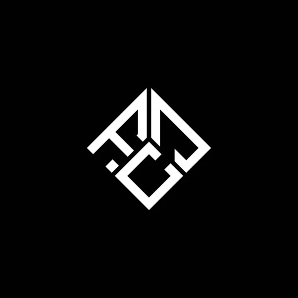 Fcj Brief Logo Design Auf Schwarzem Hintergrund Fcj Kreative Initialen — Stockvektor