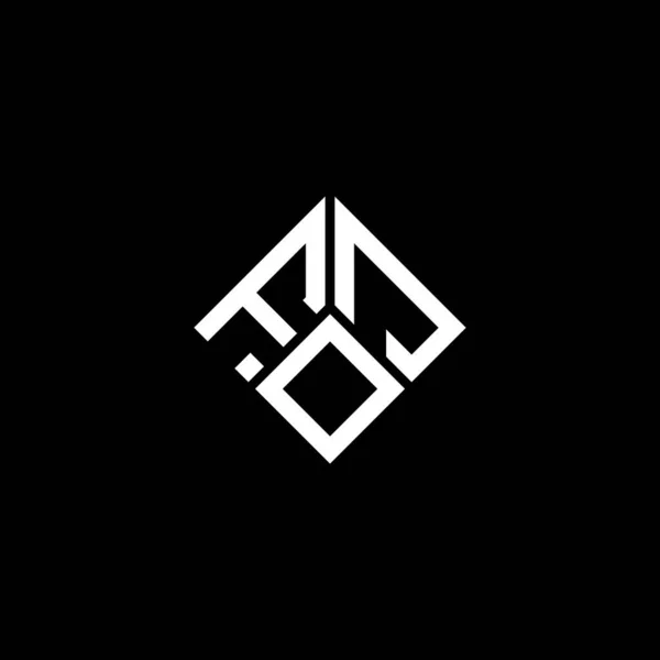 Foj Letter Logo Design Auf Schwarzem Hintergrund Foj Kreative Initialen — Stockvektor