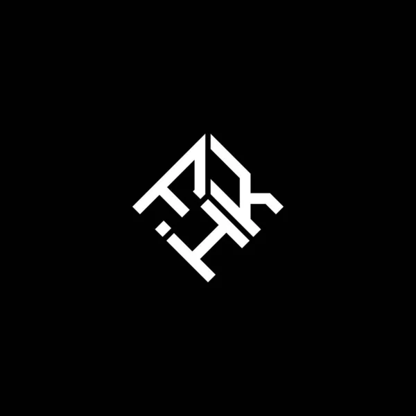 Diseño Del Logotipo Letra Fhk Sobre Fondo Negro Fhk Iniciales — Vector de stock