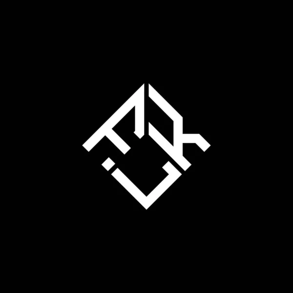 Diseño Del Logotipo Letra Flk Sobre Fondo Negro Flk Iniciales — Archivo Imágenes Vectoriales
