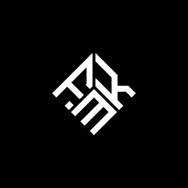 Diseño Del Logotipo Letra Fmk Sobre Fondo Negro Fmk Iniciales — Vector de stock
