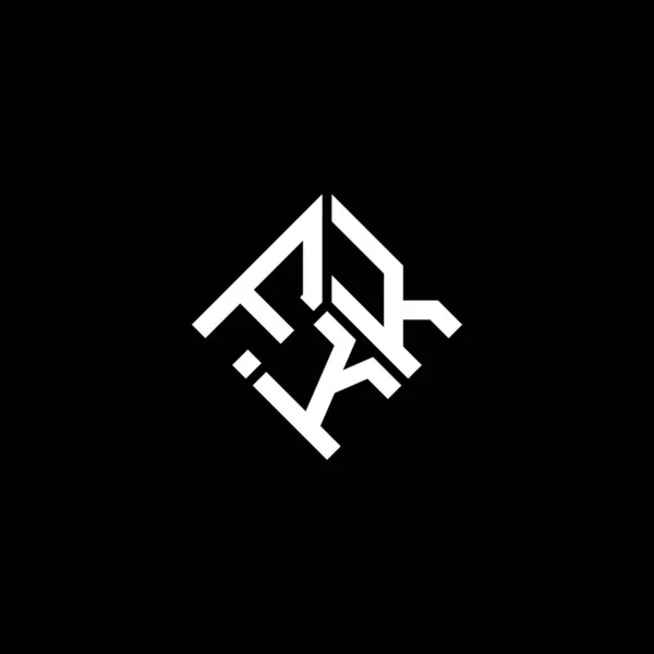 Diseño Del Logotipo Letra Fkk Sobre Fondo Negro Fkk Iniciales — Vector de stock