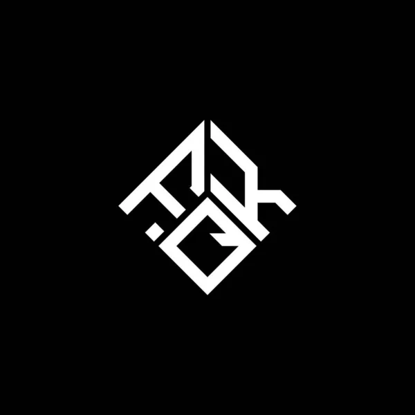 Diseño Del Logotipo Letra Fqk Sobre Fondo Negro Fqk Iniciales — Vector de stock
