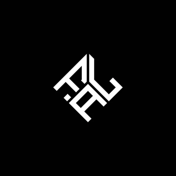 Diseño Del Logotipo Letra Fal Sobre Fondo Negro Fal Iniciales — Vector de stock