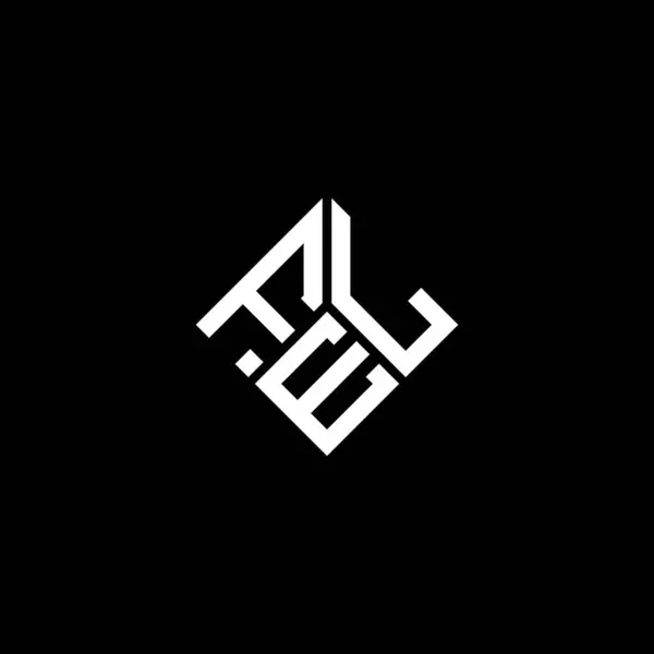 Fel Lettre Logo Design Sur Fond Noir Fel Initiales Créatives — Image vectorielle