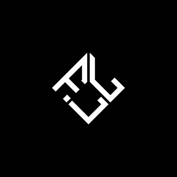 Fll Lettre Logo Design Sur Fond Noir Fll Initiales Créatives — Image vectorielle