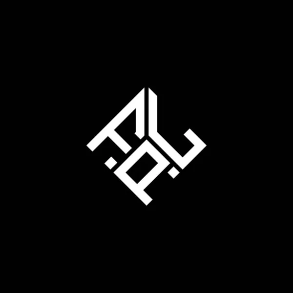 Diseño Del Logotipo Letra Fpl Sobre Fondo Negro Fpl Iniciales — Vector de stock
